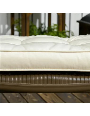 Outsunny Set of 4 Garden Seat Cushion with Ties, 42 x 42cm Replacement Dining Chair Seat Pad, Cream White