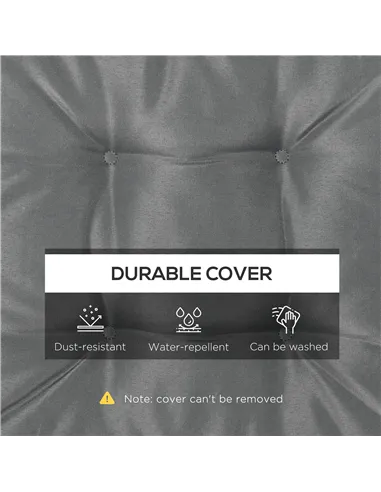 Outsunny Set of 4 Garden Seat Cushion with Ties, 42 x 42cm Replacement Dining Chair Seat Pad, Grey