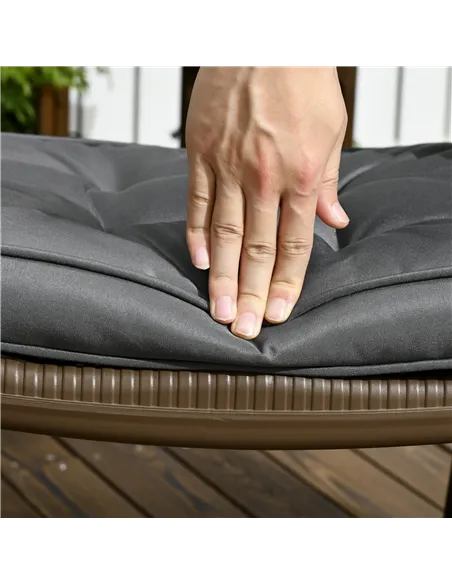Outsunny Set of 4 Garden Seat Cushion with Ties, 42 x 42cm Replacement Dining Chair Seat Pad, Grey
