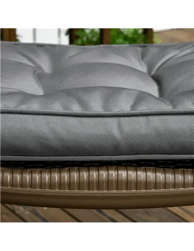 Outsunny Set of 4 Garden Seat Cushion with Ties, 42 x 42cm Replacement Dining Chair Seat Pad, Grey