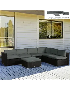 Outsunny Set of 14 Dining Set Cushions - Grey 2