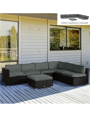 Outsunny Set of 14 Dining Set Cushions - Grey