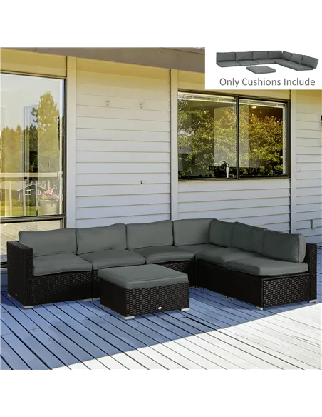 Outsunny Set of 14 Dining Set Cushions - Grey