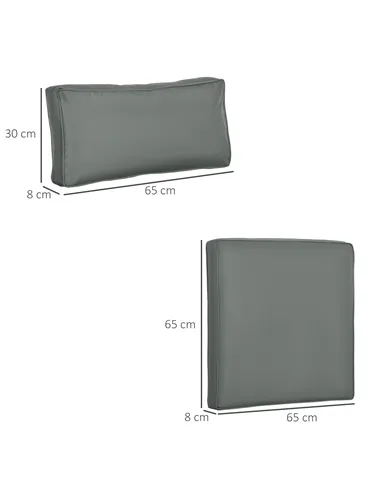 Outsunny Set of 14 Dining Set Cushions - Grey