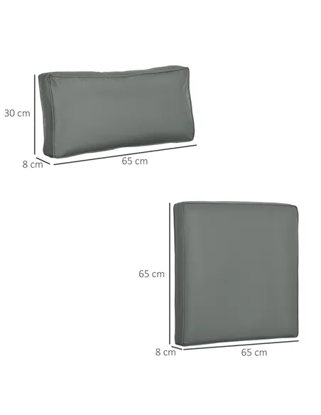 Outsunny Set of 14 Dining Set Cushions - Grey