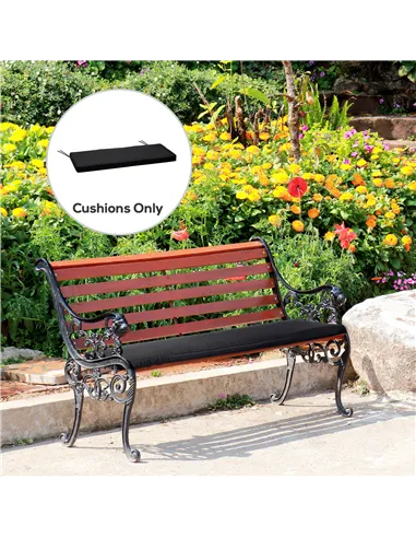 Outsunny 2-Seater Garden Bench Cushion with Ties, Swing Chair Cushion, Replacement Cushion for Outdoor Furniture, 110 x 46 cm, B
