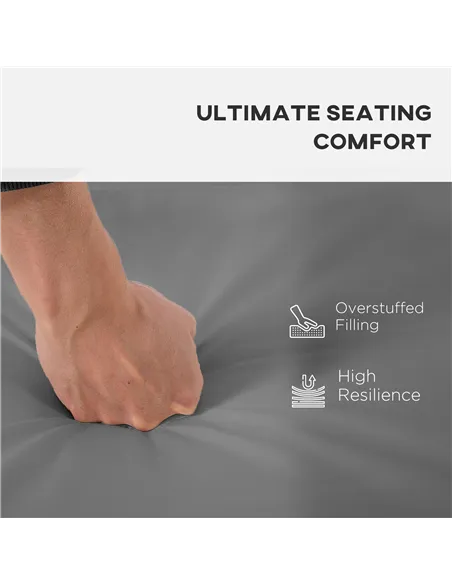 Outsunny Outdoor Seat Cushion Pads for Rattan Furniture, 3 PCs Garden Furniture Cushions, Dark Grey