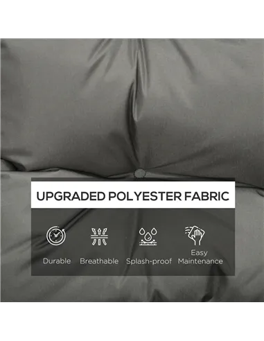 Outsunny Garden Back Chair Cushion, Comfortable Patio Seat Cushion Pad with Backrest for Outdoor & Indoor Use, Light Grey