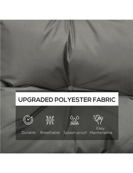 Outsunny Garden Back Chair Cushion, Comfortable Patio Seat Cushion Pad with Backrest for Outdoor & Indoor Use, Light Grey