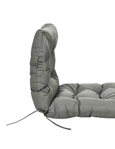Outsunny Garden Back Chair Cushion, Comfortable Patio Seat Cushion Pad with Backrest for Outdoor & Indoor Use, Light Grey