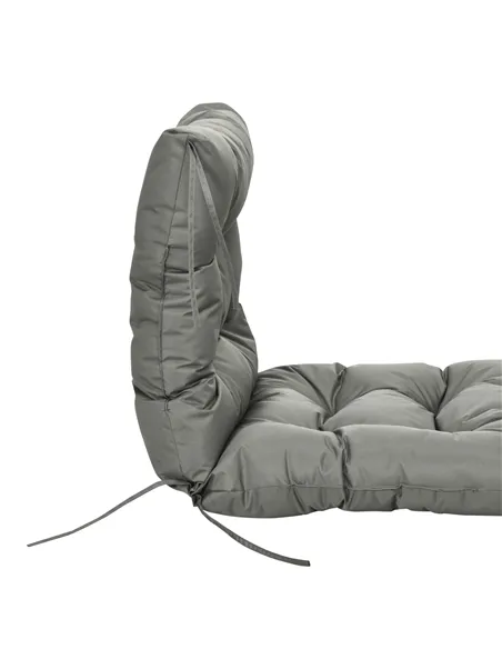 Outsunny Garden Back Chair Cushion, Comfortable Patio Seat Cushion Pad with Backrest for Outdoor & Indoor Use, Light Grey