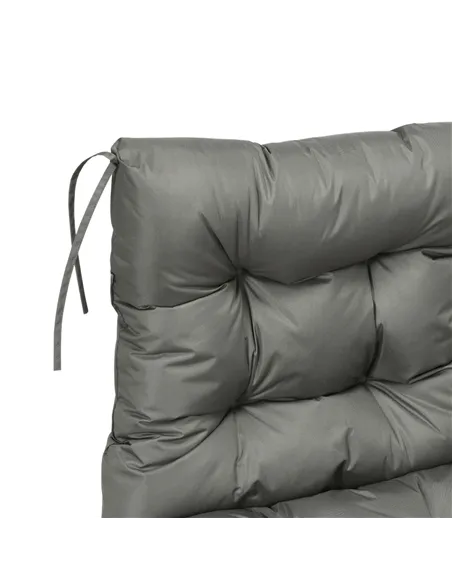 Outsunny Garden Back Chair Cushion, Comfortable Patio Seat Cushion Pad with Backrest for Outdoor & Indoor Use, Light Grey