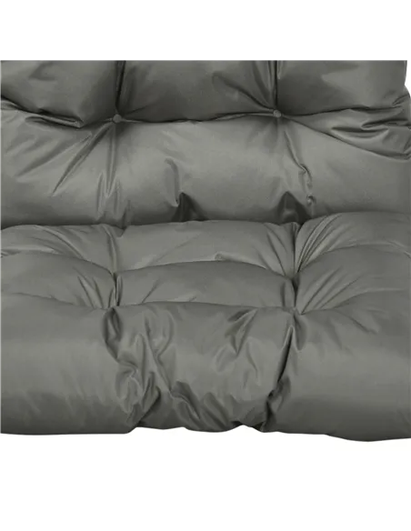 Outsunny Garden Back Chair Cushion, Comfortable Patio Seat Cushion Pad with Backrest for Outdoor & Indoor Use, Light Grey