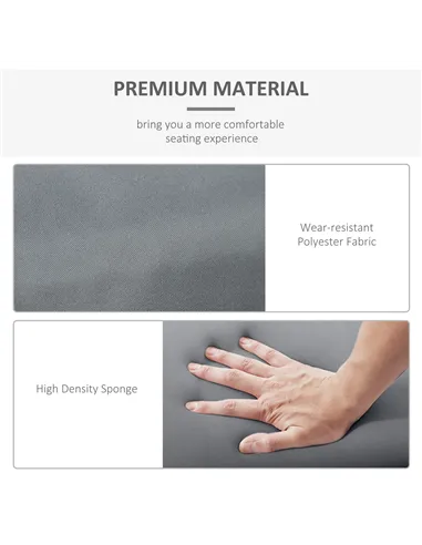 Outsunny Set of 2 Sun Lounger Cushions, Replacement Cushions for Rattan Furniture with Ties, 196 x 55 cm, Dark Grey