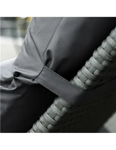 Outsunny Set of 2 Sun Lounger Cushions, Replacement Cushions for Rattan Furniture with Ties, 196 x 55 cm, Dark Grey