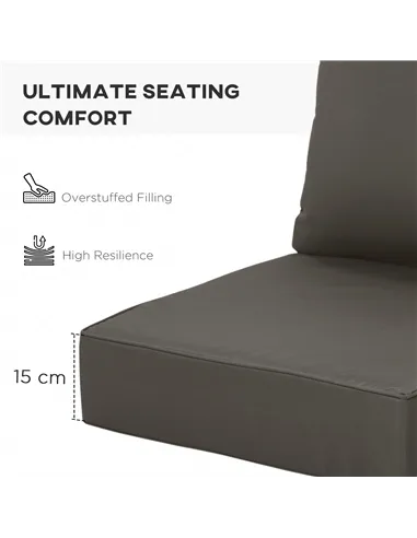Outsunny Outdoor Seat and Back Cushion Set Patio Deep Seating Chair Replacement Cushion