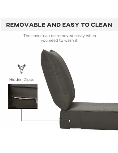 Outsunny Outdoor Seat and Back Cushion Set Patio Deep Seating Chair Replacement Cushion