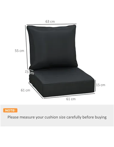 Outsunny Outdoor Seat and Back Cushion Set Patio Deep Seating Chair Replacement Cushion