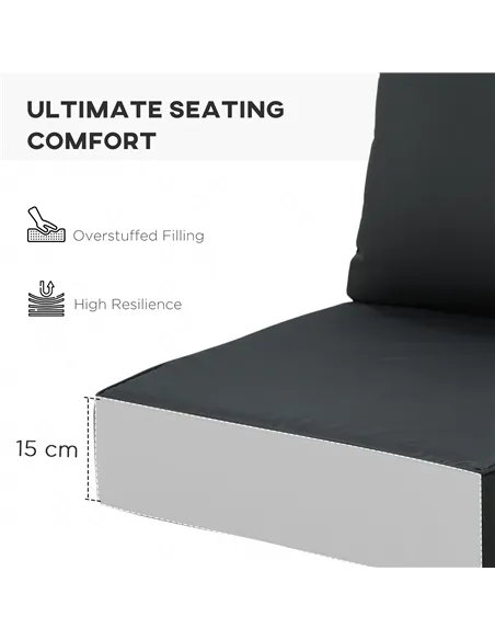 Outsunny Outdoor Seat and Back Cushion Set Patio Deep Seating Chair Replacement Cushion