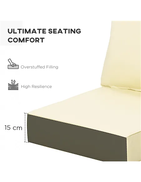 Outsunny Outdoor Seat and Back Cushion Set Patio Deep Seating Chair Replacement Cushion
