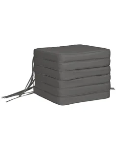 Outsunny Set of 6 Pcs Chair Cushion, 42Lx42Wx5T cm-Grey