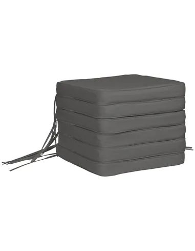 Outsunny Set of 6 Pcs Chair Cushion, 42Lx42Wx5T cm-Grey