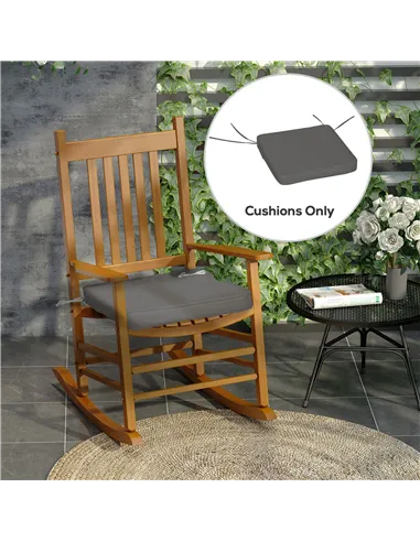 Outsunny Set of 6 Pcs Chair Cushion, 42Lx42Wx5T cm-Grey