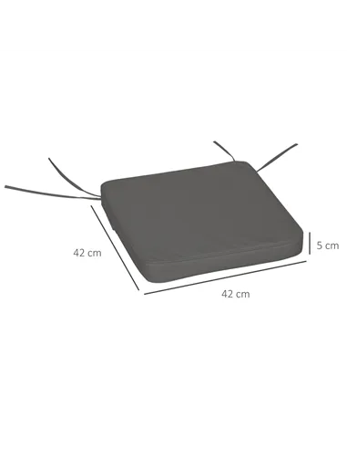 Outsunny Set of 6 Pcs Chair Cushion, 42Lx42Wx5T cm-Grey