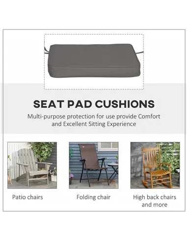 Outsunny Set of 6 Pcs Chair Cushion, 42Lx42Wx5T cm-Grey