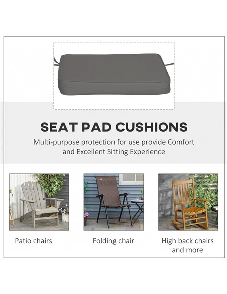 Outsunny Set of 6 Pcs Chair Cushion, 42Lx42Wx5T cm-Grey