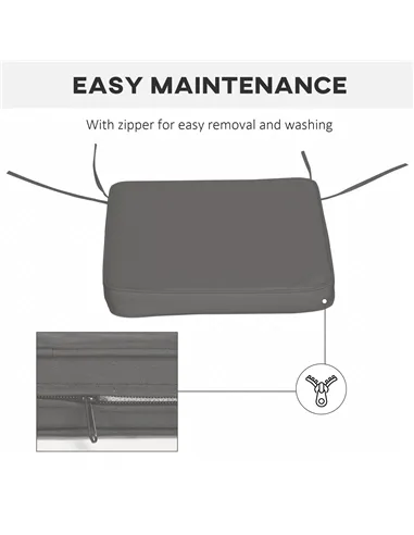 Outsunny Set of 6 Pcs Chair Cushion, 42Lx42Wx5T cm-Grey