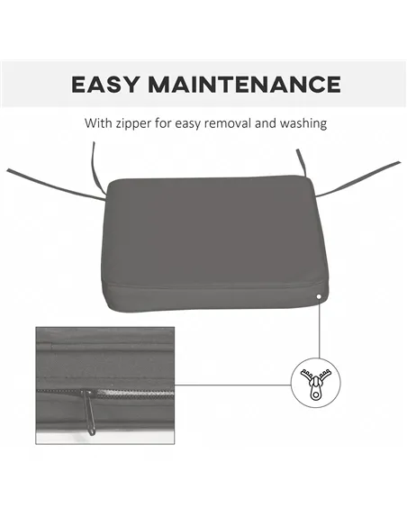 Outsunny Set of 6 Pcs Chair Cushion, 42Lx42Wx5T cm-Grey