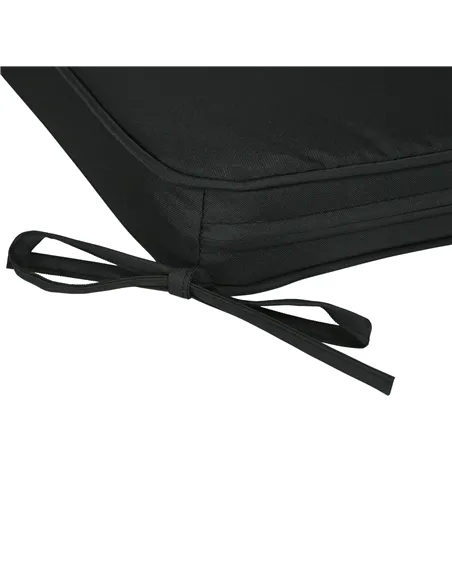 Outsunny Set of 6 Chair Cushion Seat Pads Dining Chair w/ Straps Indoor Outdoor Removable Tie On Garden Patio Black