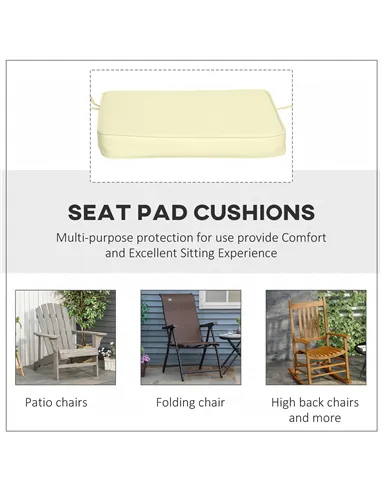 Outsunny Set of 6 Pcs Chair Cushion, 42Lx42Wx5T cm-Cream White