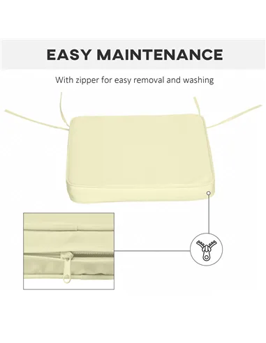 Outsunny Set of 6 Pcs Chair Cushion, 42Lx42Wx5T cm-Cream White