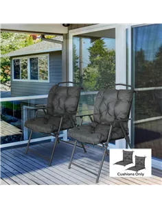 Outsunny Set of Two Outdoor Seat Cushions - Dark Grey 2