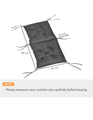 Outsunny Set of Two Outdoor Seat Cushions - Dark Grey