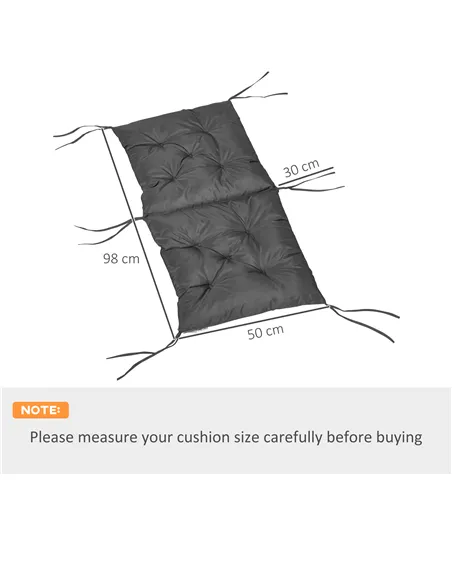 Outsunny Set of Two Outdoor Seat Cushions - Dark Grey