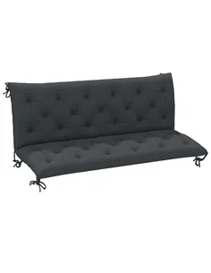 Outsunny 3 Seater Bench Pad, Garden Chair Cushion with Back and Ties for Indoor and Outdoor Use, 98 x 150 cm, Black