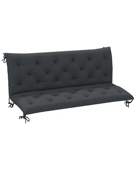 Outsunny 3 Seater Bench Pad, Garden Chair Cushion with Back and Ties for Indoor and Outdoor Use, 98 x 150 cm, Black