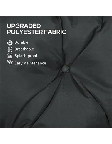 Outsunny 3 Seater Bench Pad, Garden Chair Cushion with Back and Ties for Indoor and Outdoor Use, 98 x 150 cm, Black