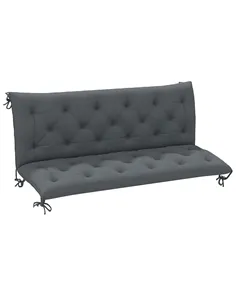 Outsunny 3 Seater Bench Cushion, Garden Chair Cushion with Back and Ties for Indoor and Outdoor Use, 98 x 150 cm, Dark Grey