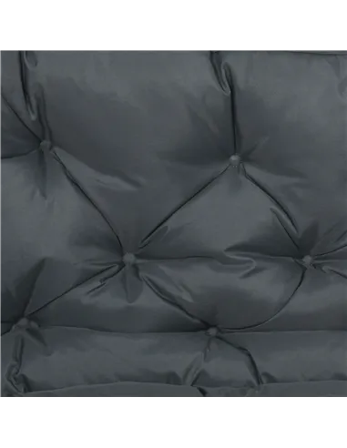 Outsunny 2 Seater Bench Cushion, Garden Chair Cushion with Back and Ties for Indoor and Outdoor Use, 98 x 100 cm, Dark Grey