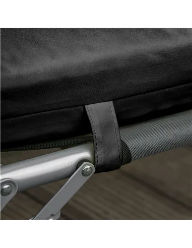 Outsunny Set of 2 Sun Lounger Cushions, Replacement Cushions for Rattan Furniture with Ties, 196 x 55 cm, Black