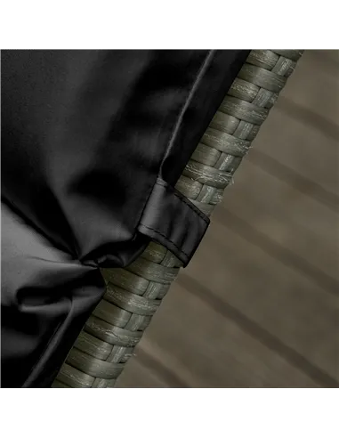 Outsunny Set of 2 Sun Lounger Cushions, Replacement Cushions for Rattan Furniture with Ties, 196 x 55 cm, Black