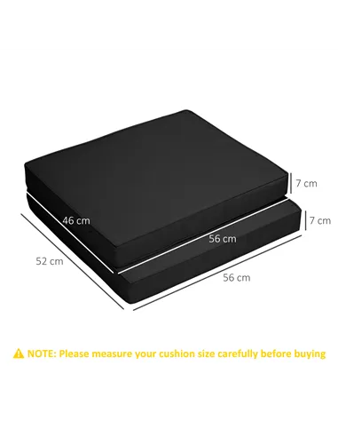 Outsunny 2 Piece Garden Chair Cushions with 1 Seat Cushion 1 Back Pad for Rattan Sofa Chair, Outdoor Seat Pads for Indoor and Ou