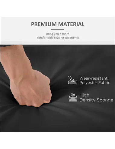 Outsunny 2 Piece Garden Chair Cushions with 1 Seat Cushion 1 Back Pad for Rattan Sofa Chair, Outdoor Seat Pads for Indoor and Ou