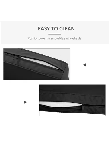 Outsunny 2 Piece Garden Chair Cushions with 1 Seat Cushion 1 Back Pad for Rattan Sofa Chair, Outdoor Seat Pads for Indoor and Ou