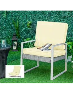 Outsunny Set of 2 Garden Seat and Back Cushion Set, Replacement Cushions for Outdoor Furniture with Seat Cushion and Back Cushio 2