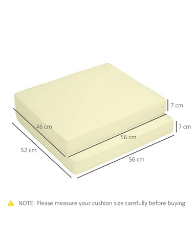 Outsunny Set of 2 Garden Seat and Back Cushion Set, Replacement Cushions for Outdoor Furniture with Seat Cushion and Back Cushio